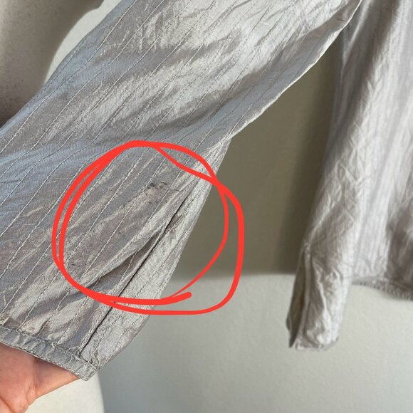 Eileen Fisher Womens Large 100% Silk Tunic Blouse Shirt Minimalist Lagenlook - Picture 10 of 13